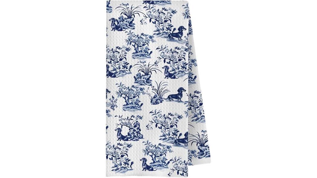 chinoiserie dachshund kitchen towels