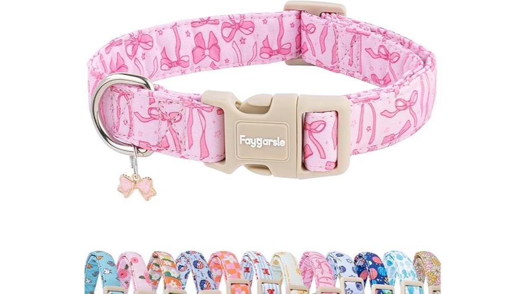 cute pink bow collar