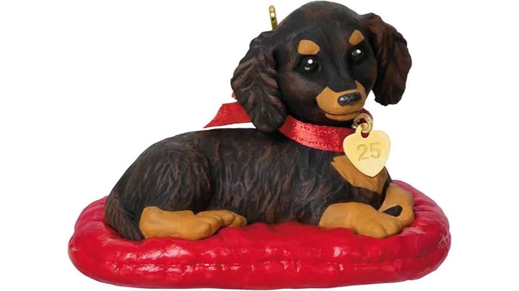 puppy love dachshund ornament