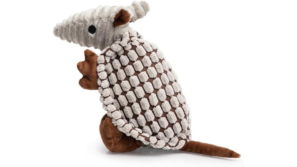 squeaky plush armadillo toy