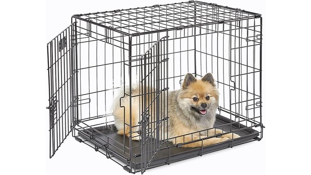 two door folding dog crate