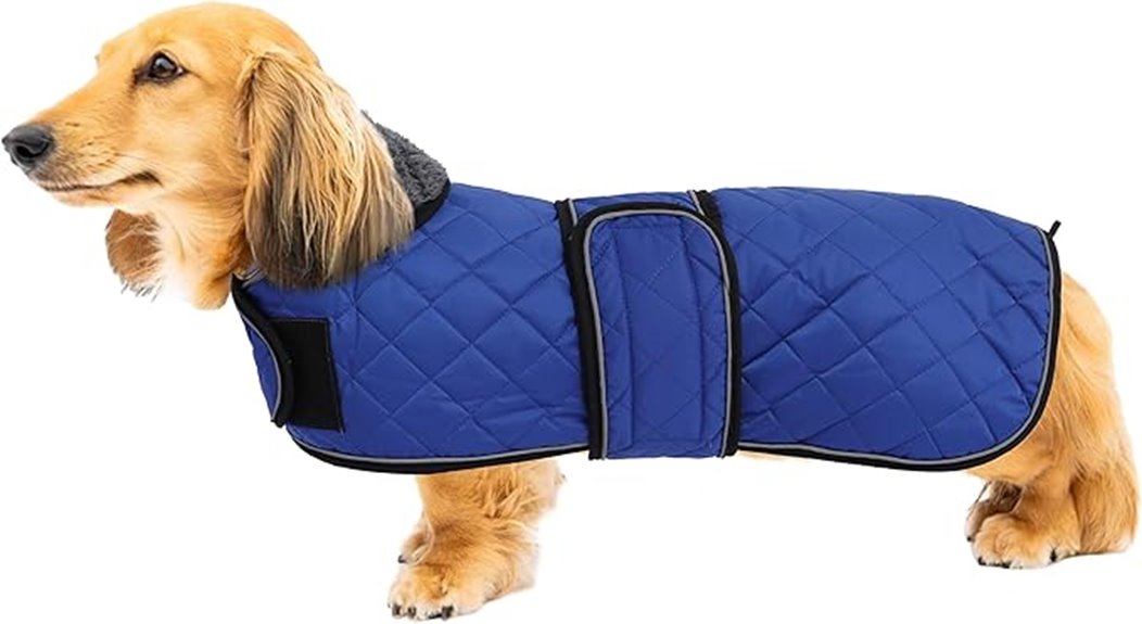 warm quilted dachshund coat